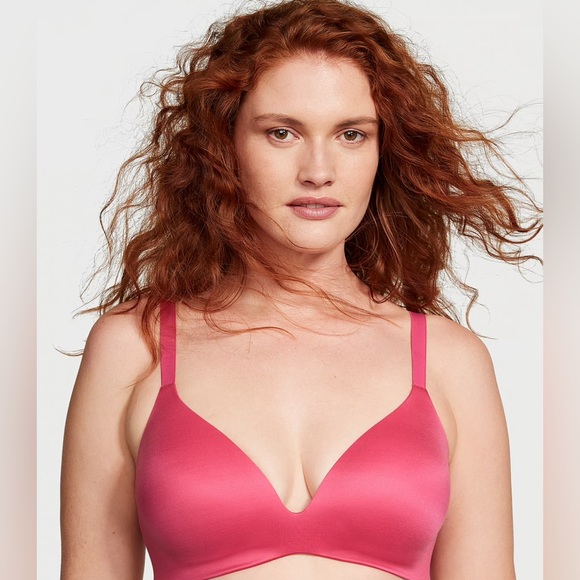 NWT! Victoria’s Secret Infinity Flex Lightly Lined Wireless Plunge Bra Rose Pink - Picture 2 of 6